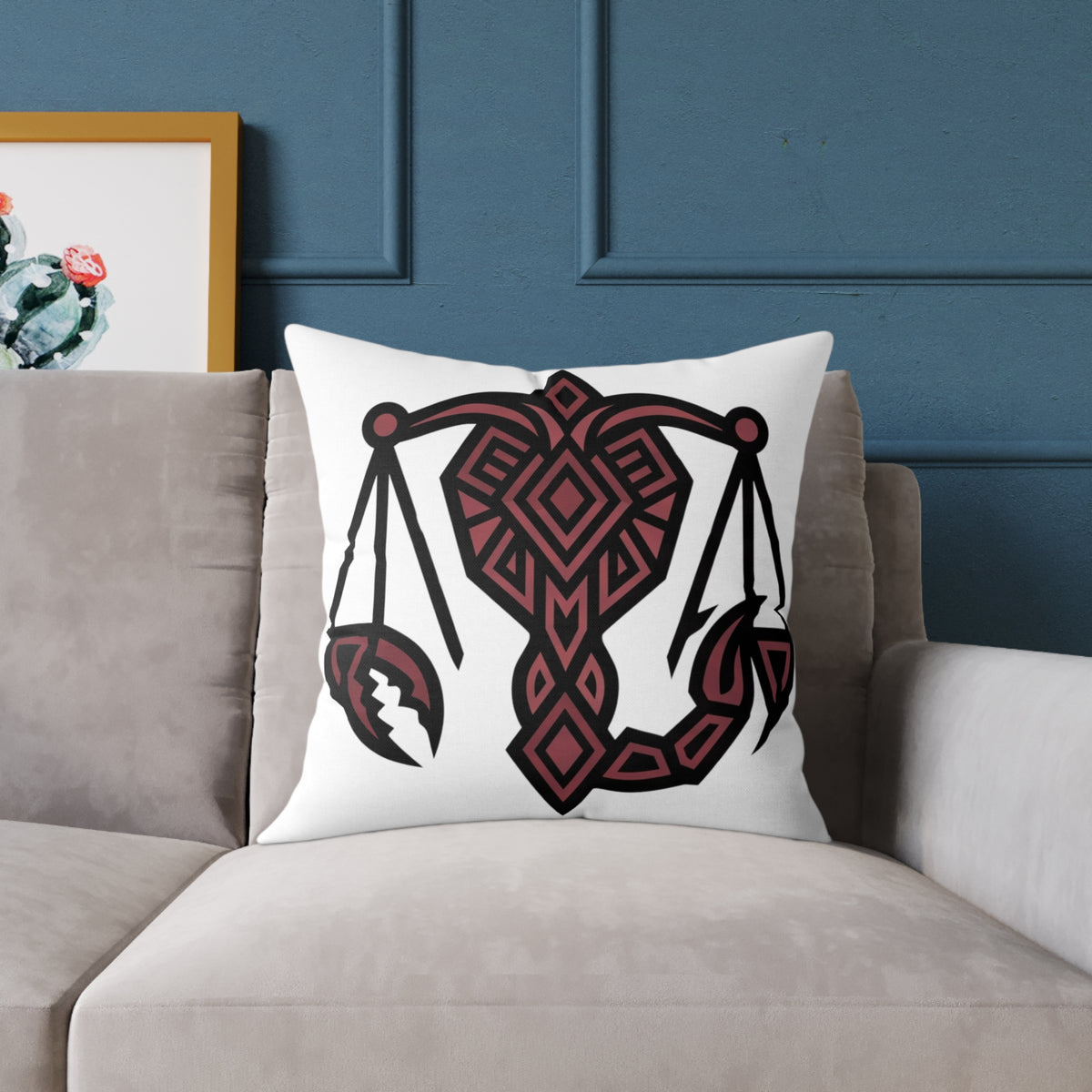 Scorpio Balance Zodiac Square Poly Canvas Pillow