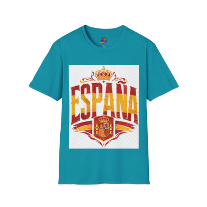 Spain Crown Graphic T-Shirt — Spanish Flag Vintage Crest Tee