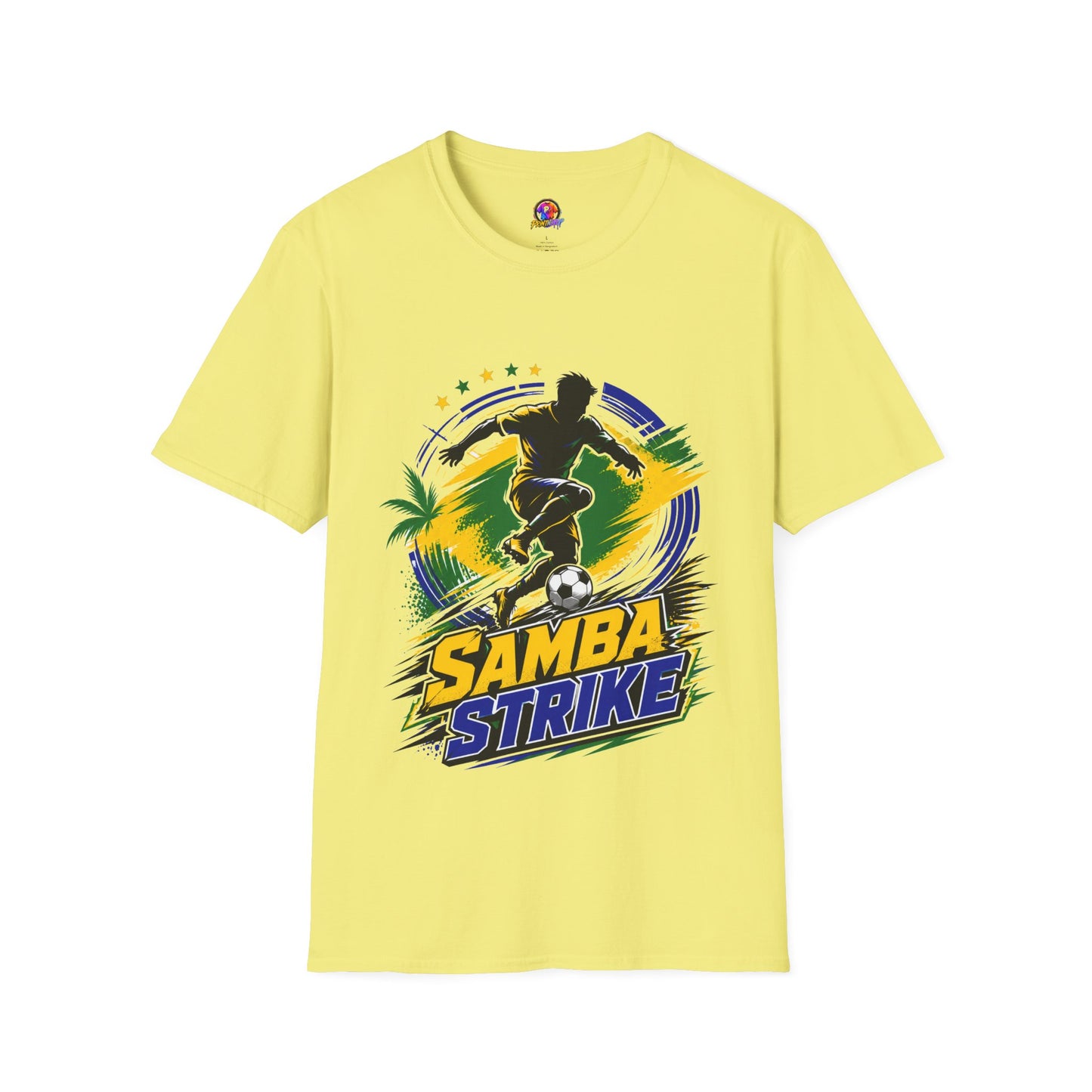 Brazil  Samba Strike Soccer T-Shirt — Brazilian Football Player Graphic Tee