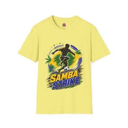 Brazil  Samba Strike Soccer T-Shirt — Brazilian Football Player Graphic Tee