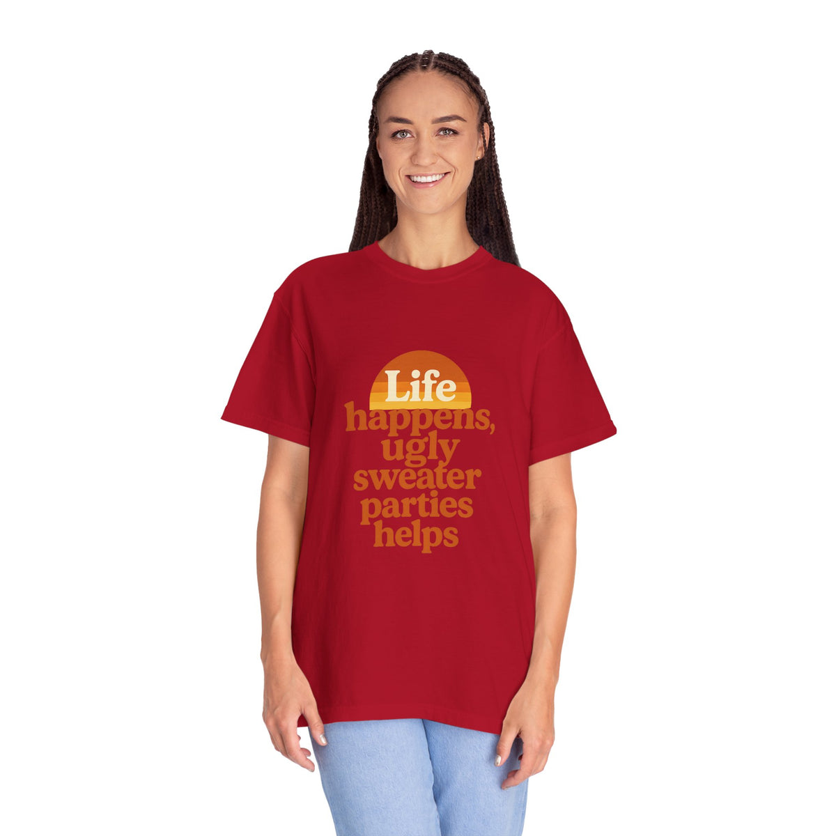 Life Happens Ugly Sweater Parties Helps T-Shirt - Trending Now - October 2026
