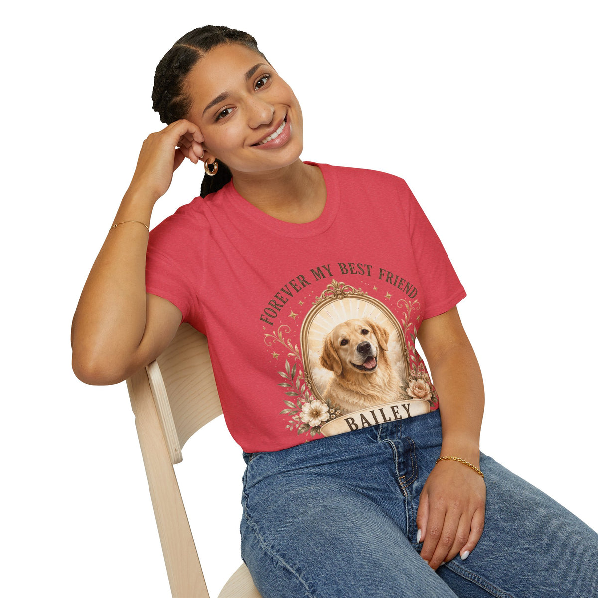 Dog Memorial T-Shirt — "Forever My Best Friend" Personalized Pet Tribute