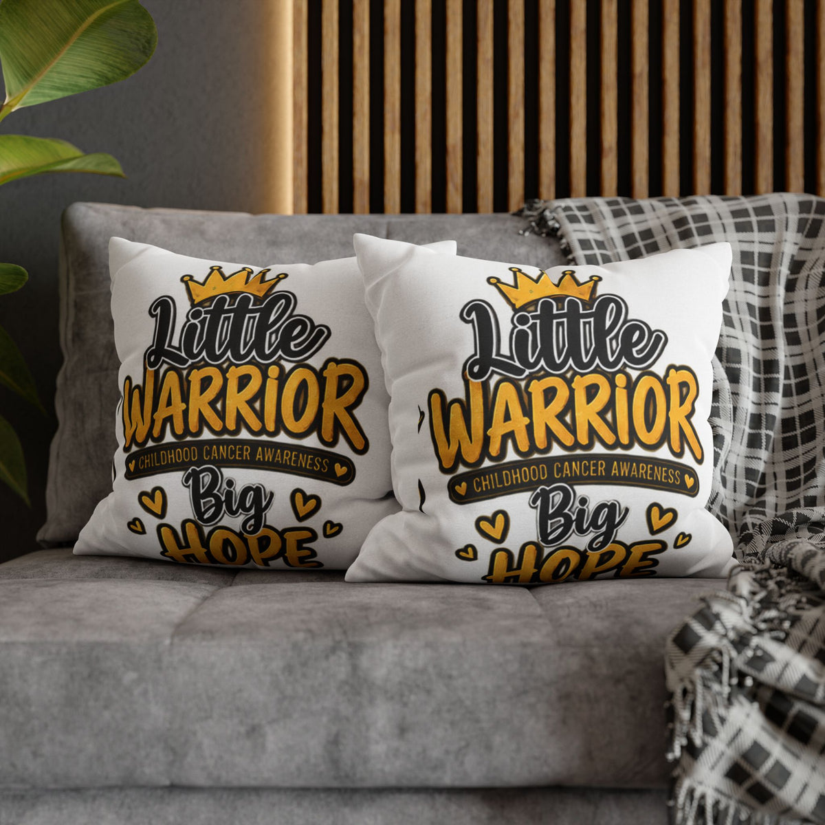 Pillowcase — "Little Warrior, Big Hope" Childhood Cancer Awareness