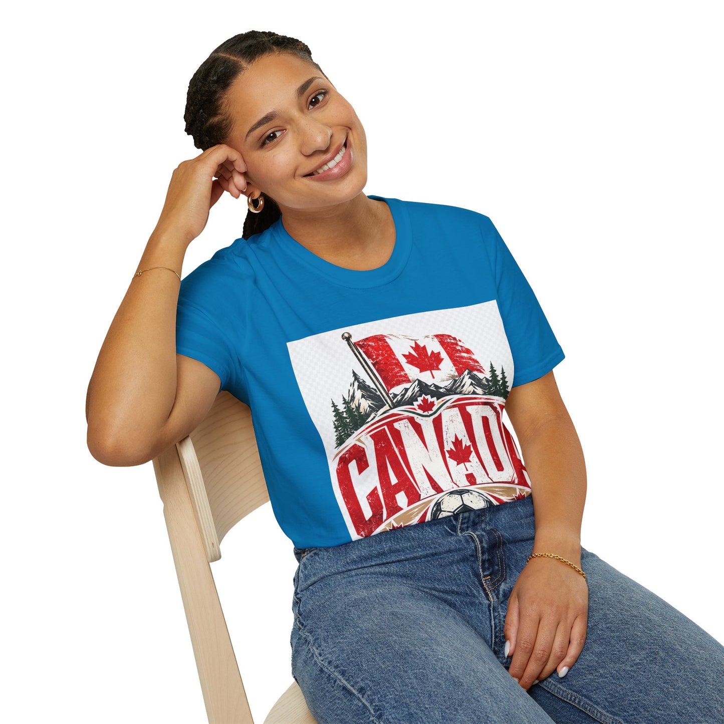 Canada Soccer T‑Shirt — Canadian Flag & Maple Leaf Crest