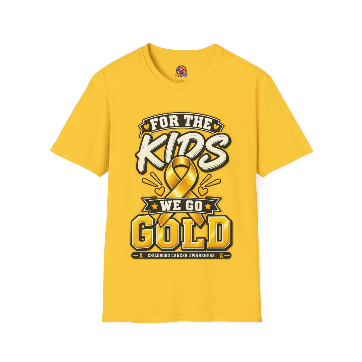 Kids Childhood Cancer Awareness T-Shirt — "For the Kids We Go Gold"
