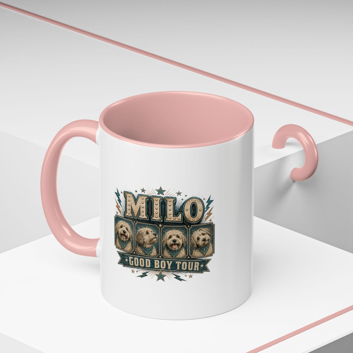 Milo Bailey Dog Dad Mom Milo 'Good Boy Tour' Accent Coffee Mug — Personalized Dog Lover Gift