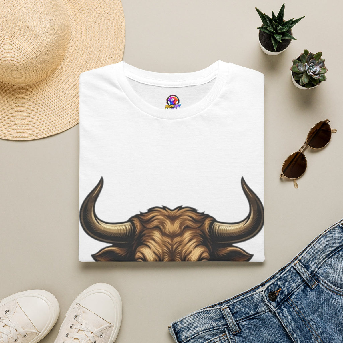 Taurus Bull Head T‑Shirt — Rustic Buffalo Graphic Tee