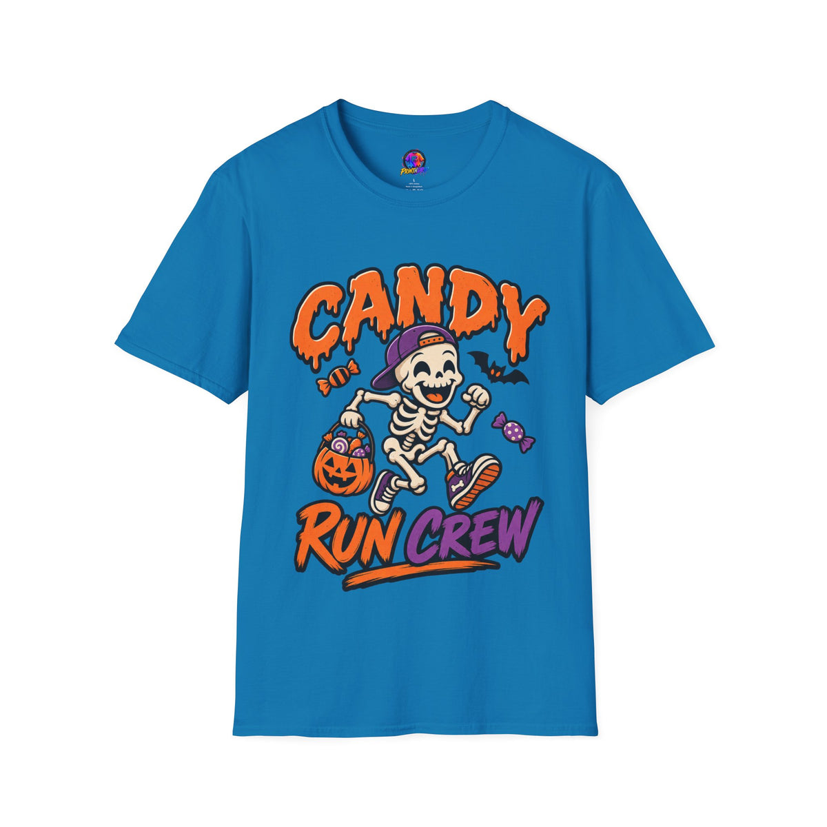 Candy Run Crew T-Shirt — Halloween Skeleton Trick-or-Treat Tee