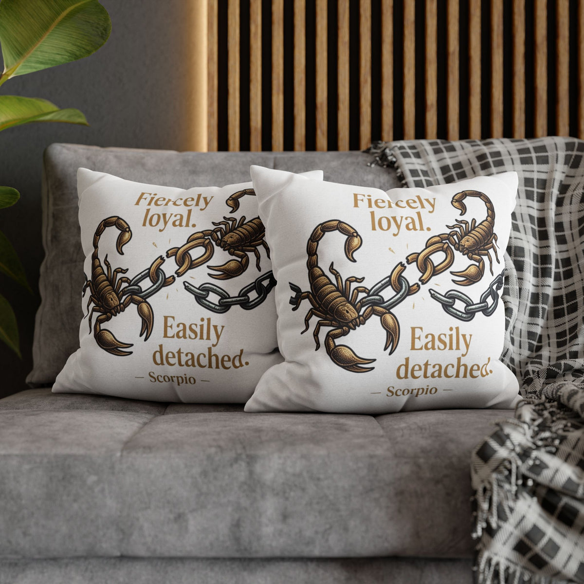 Scorpio Pillowcase – "Fiercely Loyal, Easily Detached" Zodiac Decor