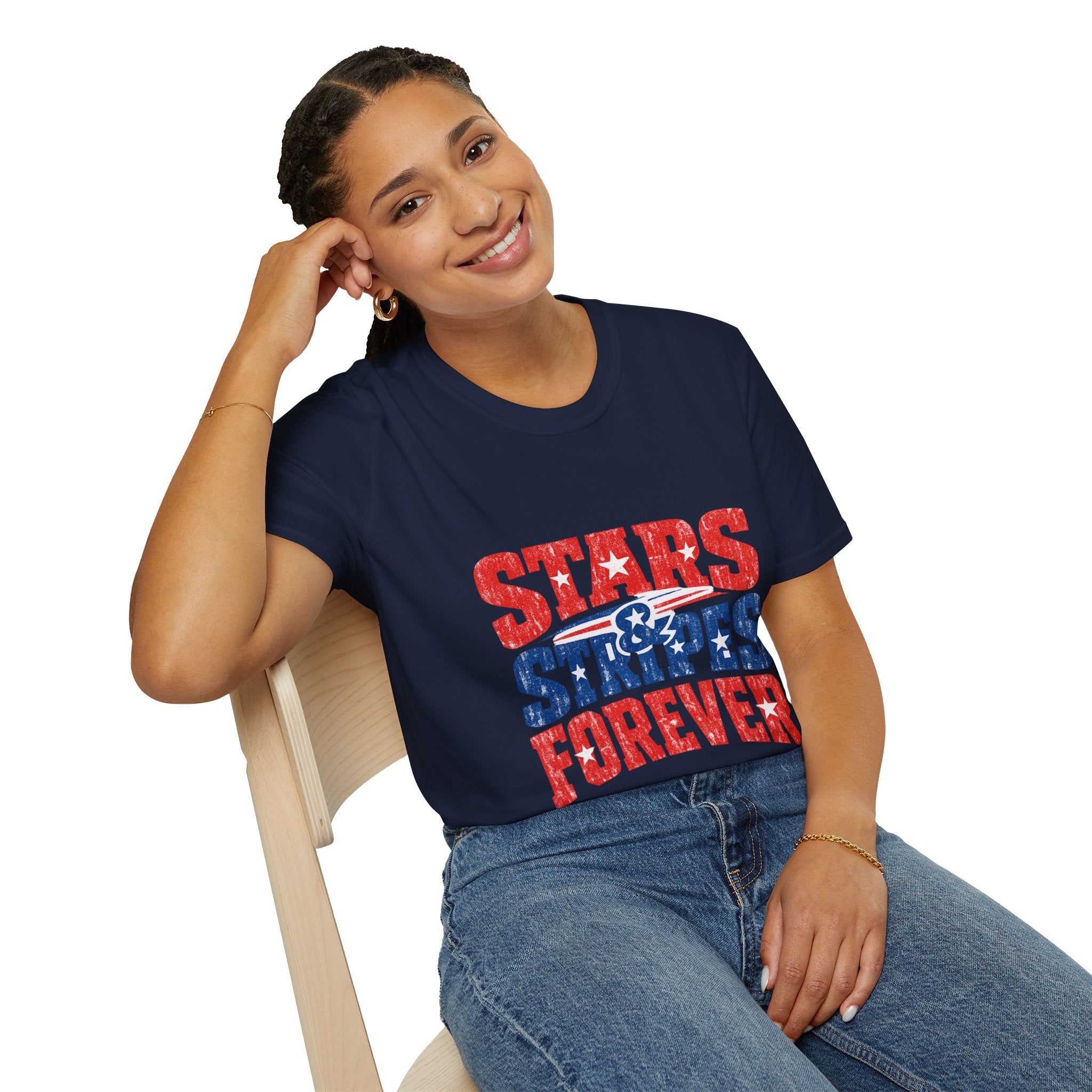 USA Stars & Stripes Forever T-Shirt — Patriotic Red White Blue Graphic Tee