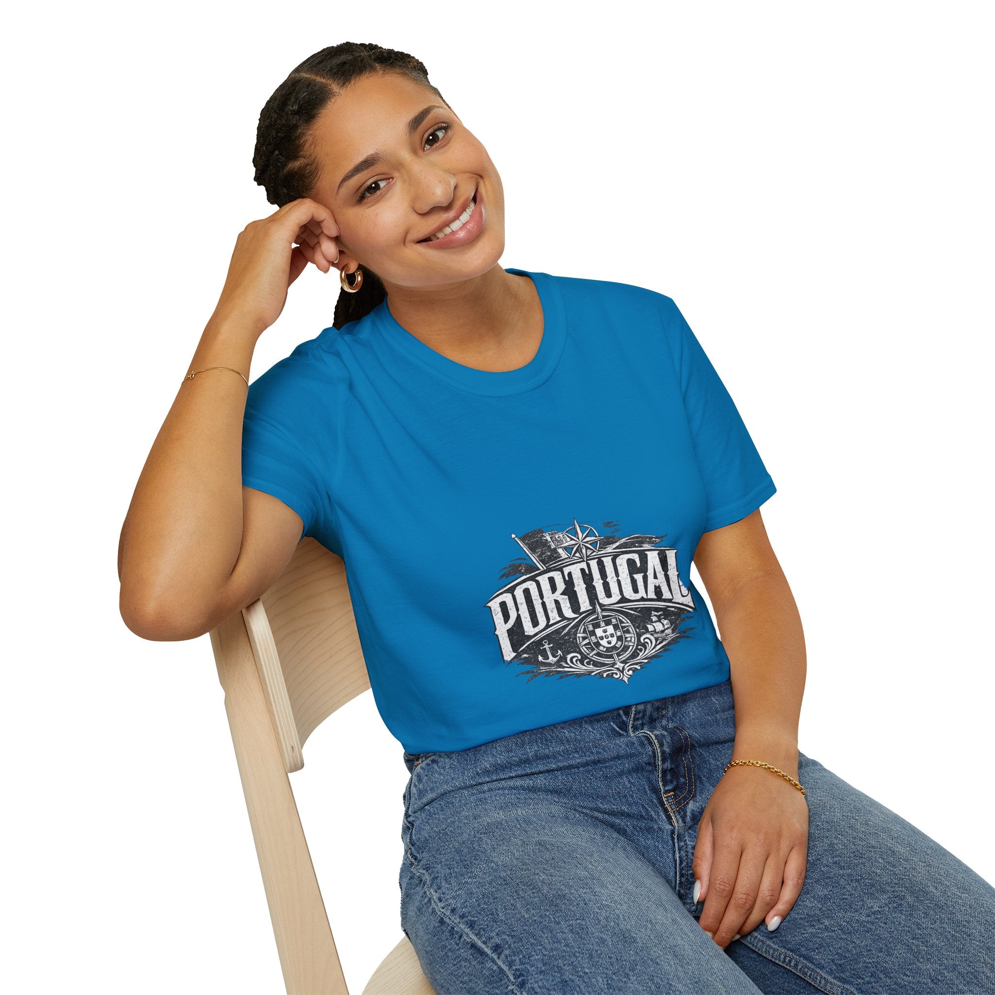 Portugal Vintage Compass T-Shirt — Nautical Travel Souvenir