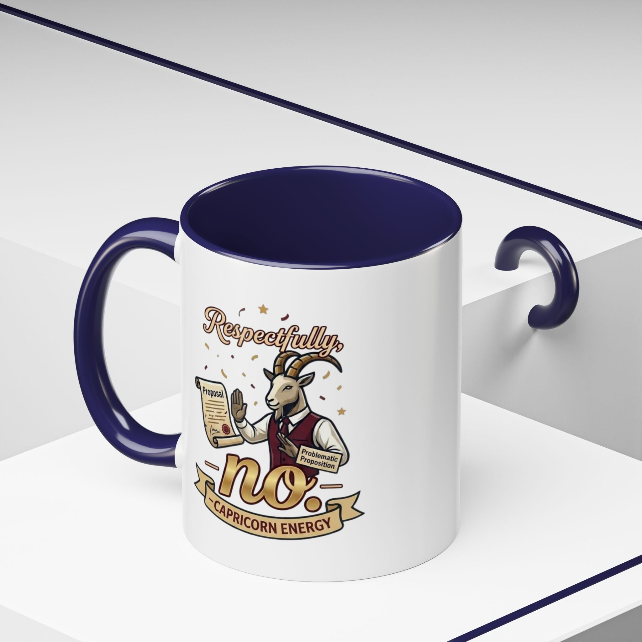 Respectfully No Capricorn Energy Coffee Mug — Zodiac Goat Astrology Gift (11/15oz)