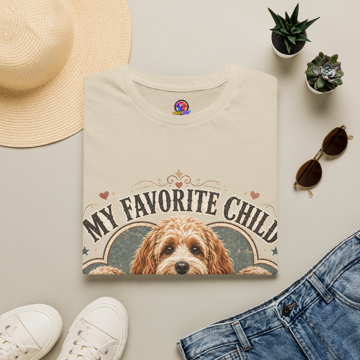 Dog Mom T-Shirt — "My Favorite Child" Cavalier Love Graphic Tee