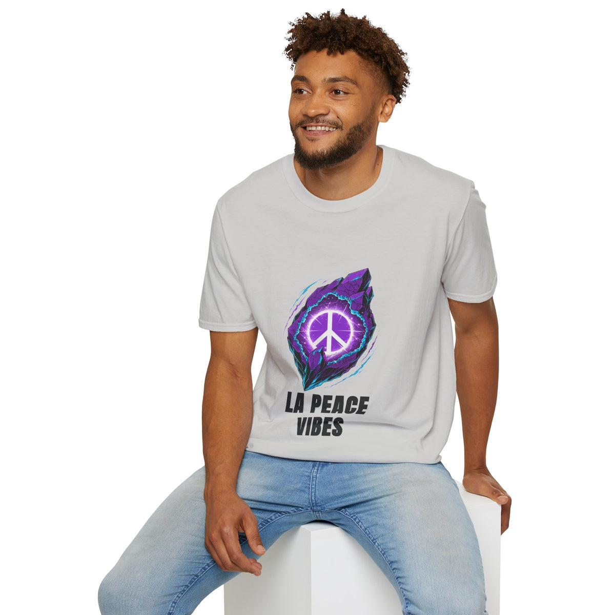 Peace Vibes T-Shirt — Purple Neon Peace Sign Graphic - Trending Now - August 2026