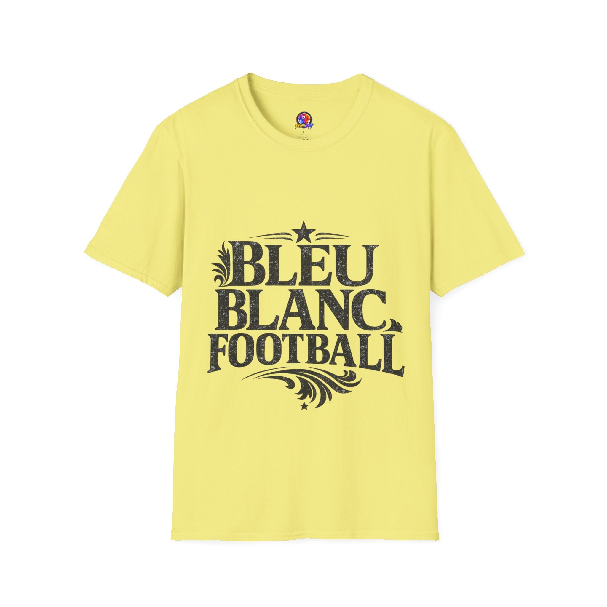 France Bleu Blanc Football T-Shirt — Vintage French Football Tee