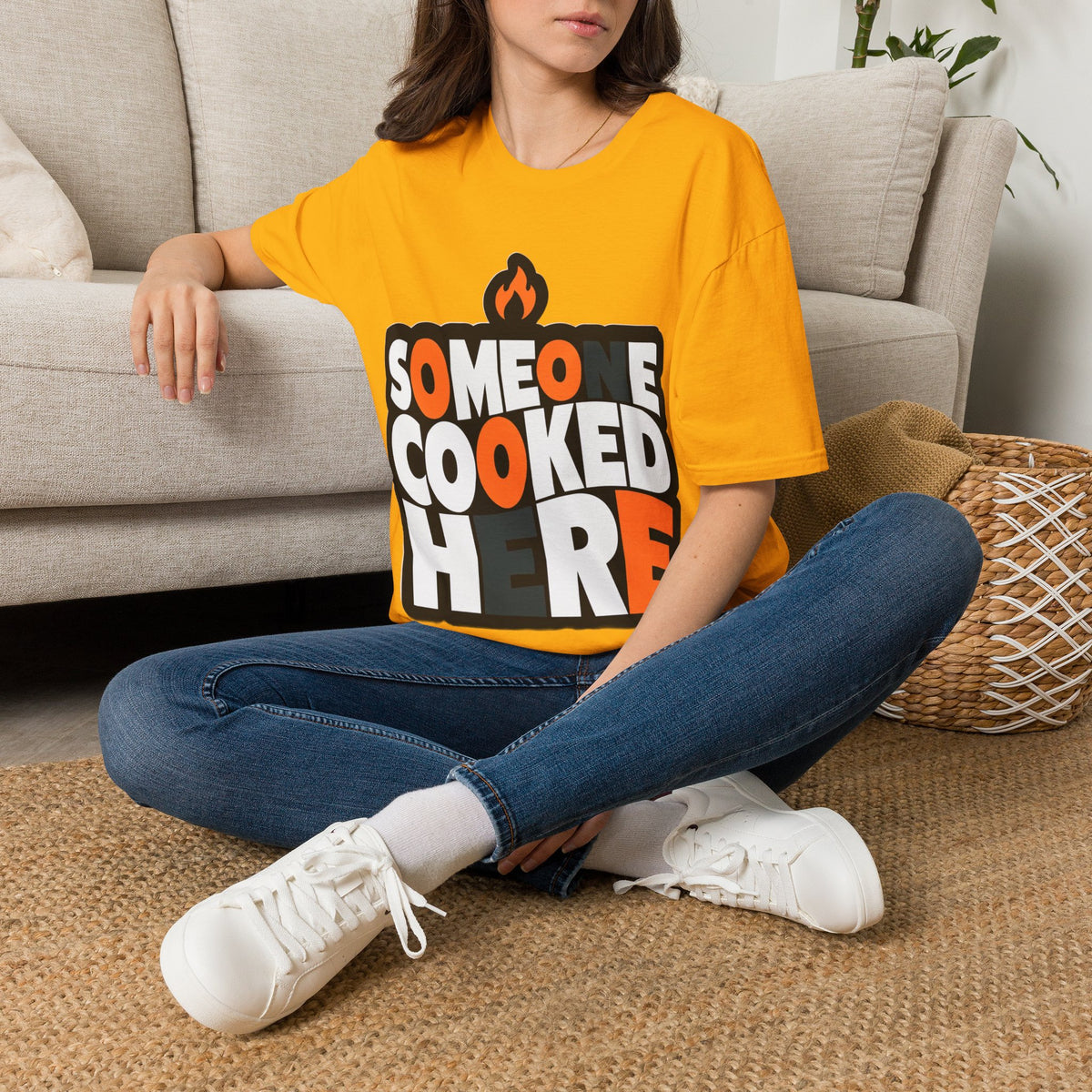 T-Shirt — "Someone Cooked Here" Funny Cooking Graphic Tee - Trending Now - August 2026
