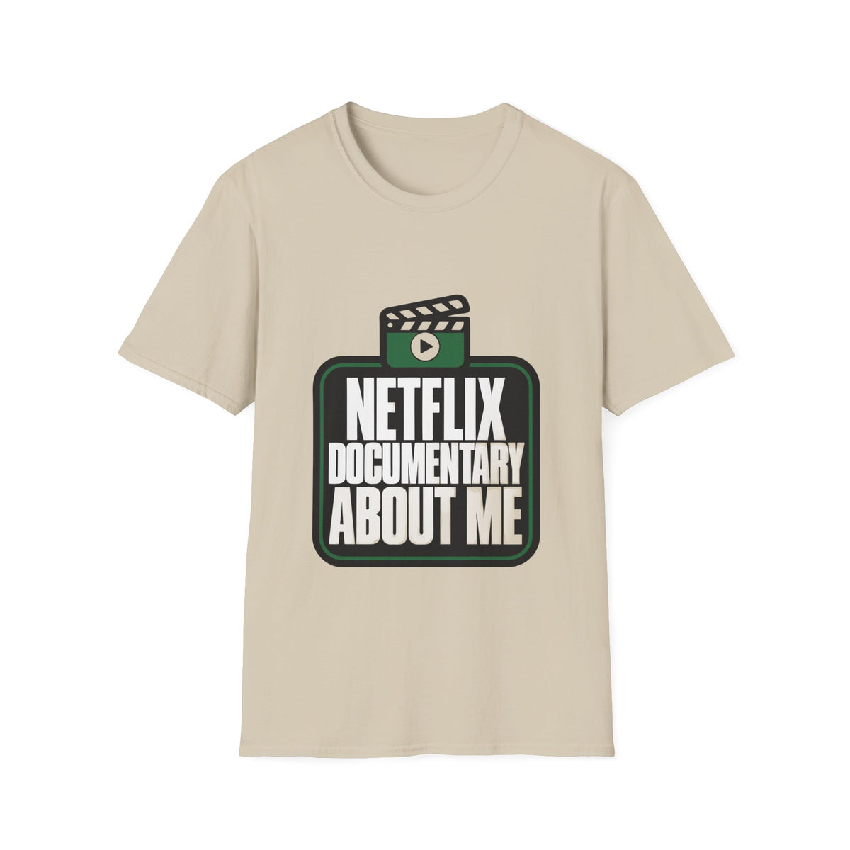 Netflix Documentary About Me Green Block Badge T-Shirt - Funny Sarcastic Pop Culture Tee - Trending Now - September 2026