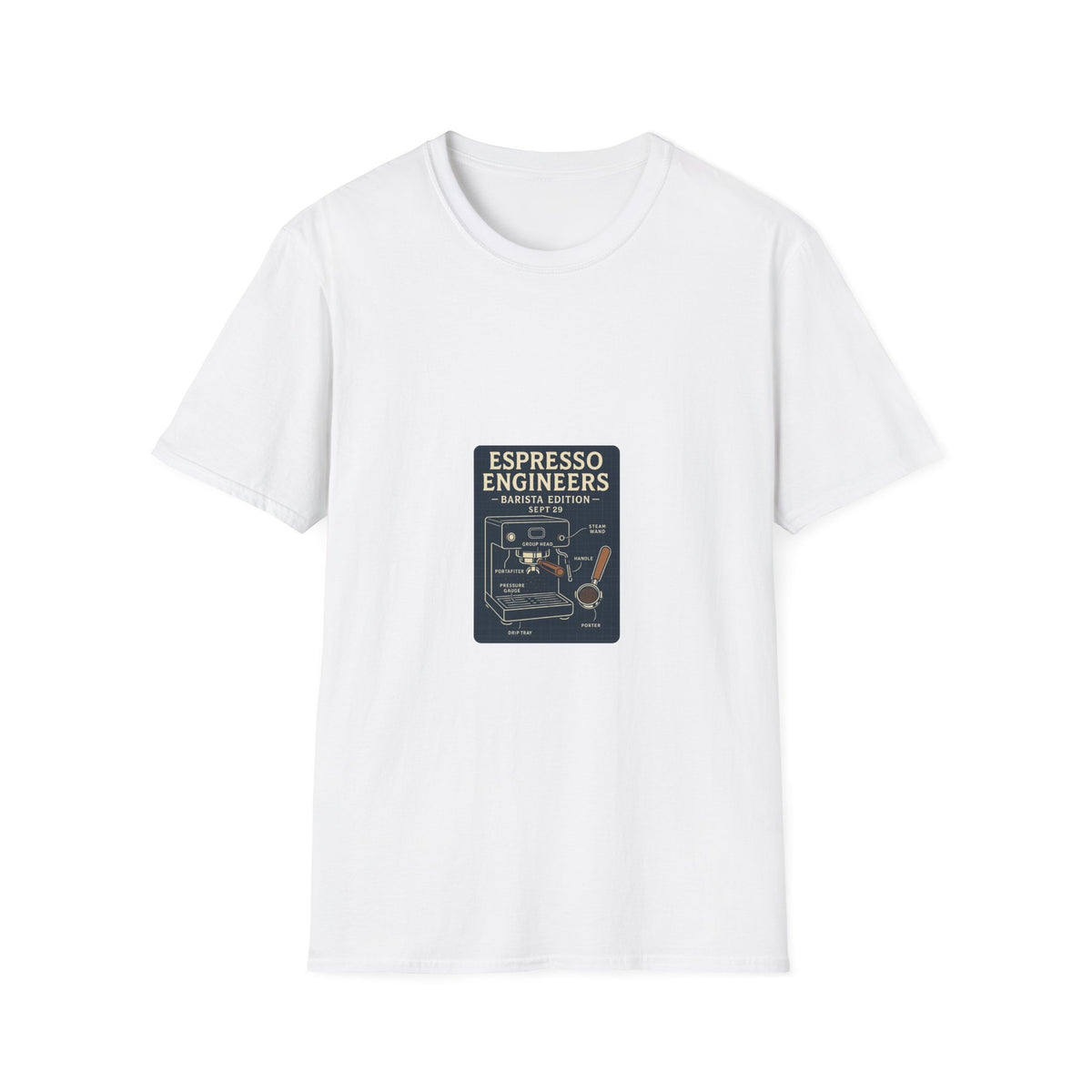 Espresso Engineers Vintage Coffee Machine Graphic Tee, Retro Barista T-Shirt - Trending Now - September 2026