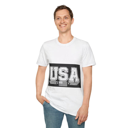 USA Vintage Block T-Shirt — Patriotic Americana Graphic Tee