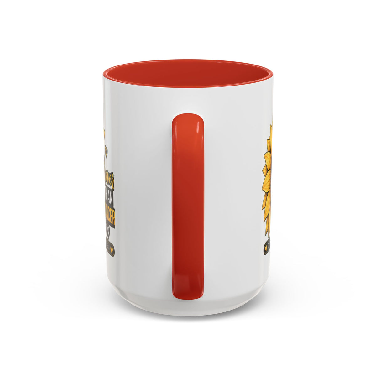 Childhood Cancer Awareness Mug — "Braver Than Cancer" Sunflower & Gold Ribbon