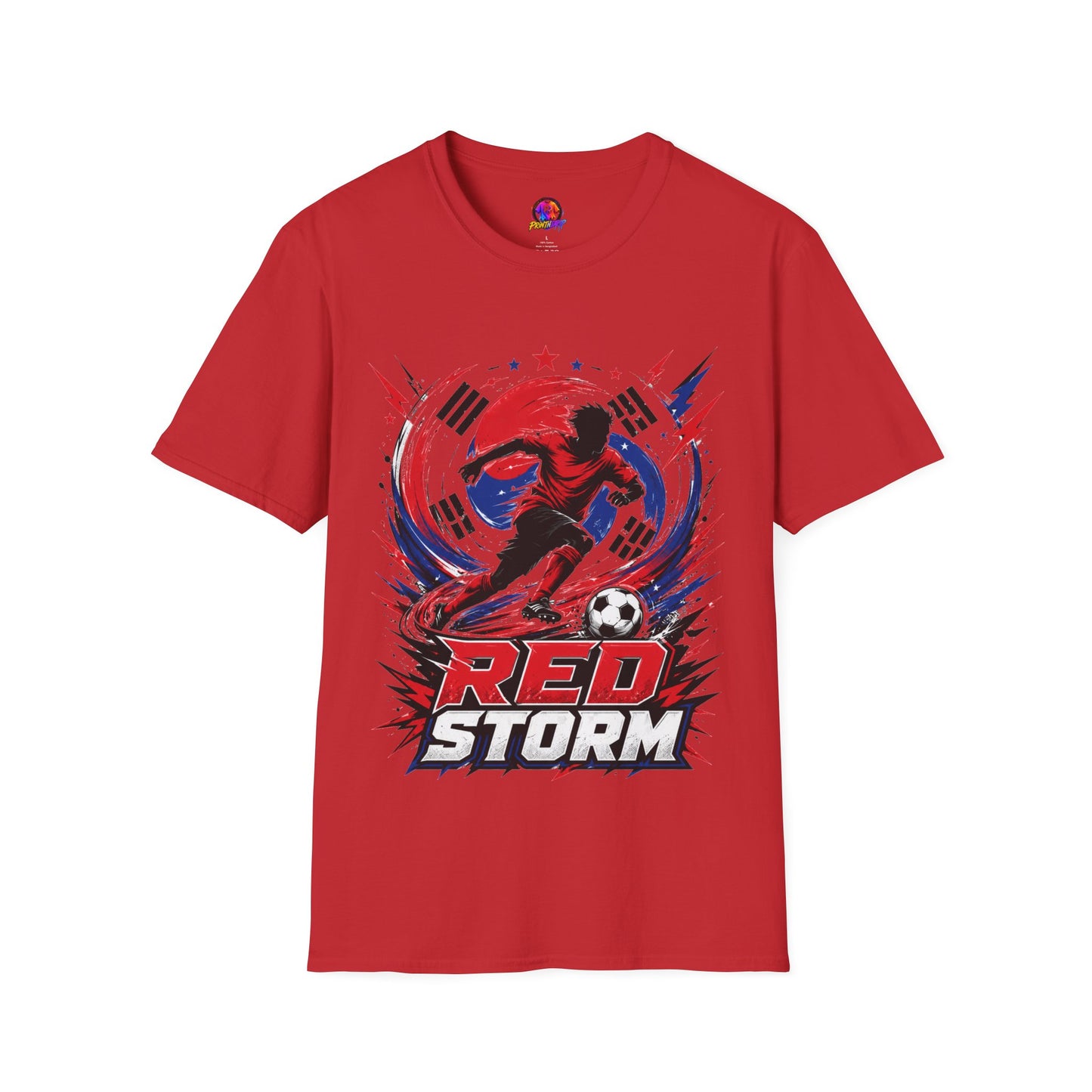 South Korea Red Storm Soccer T-Shirt — Dynamic Player Graphic Tee