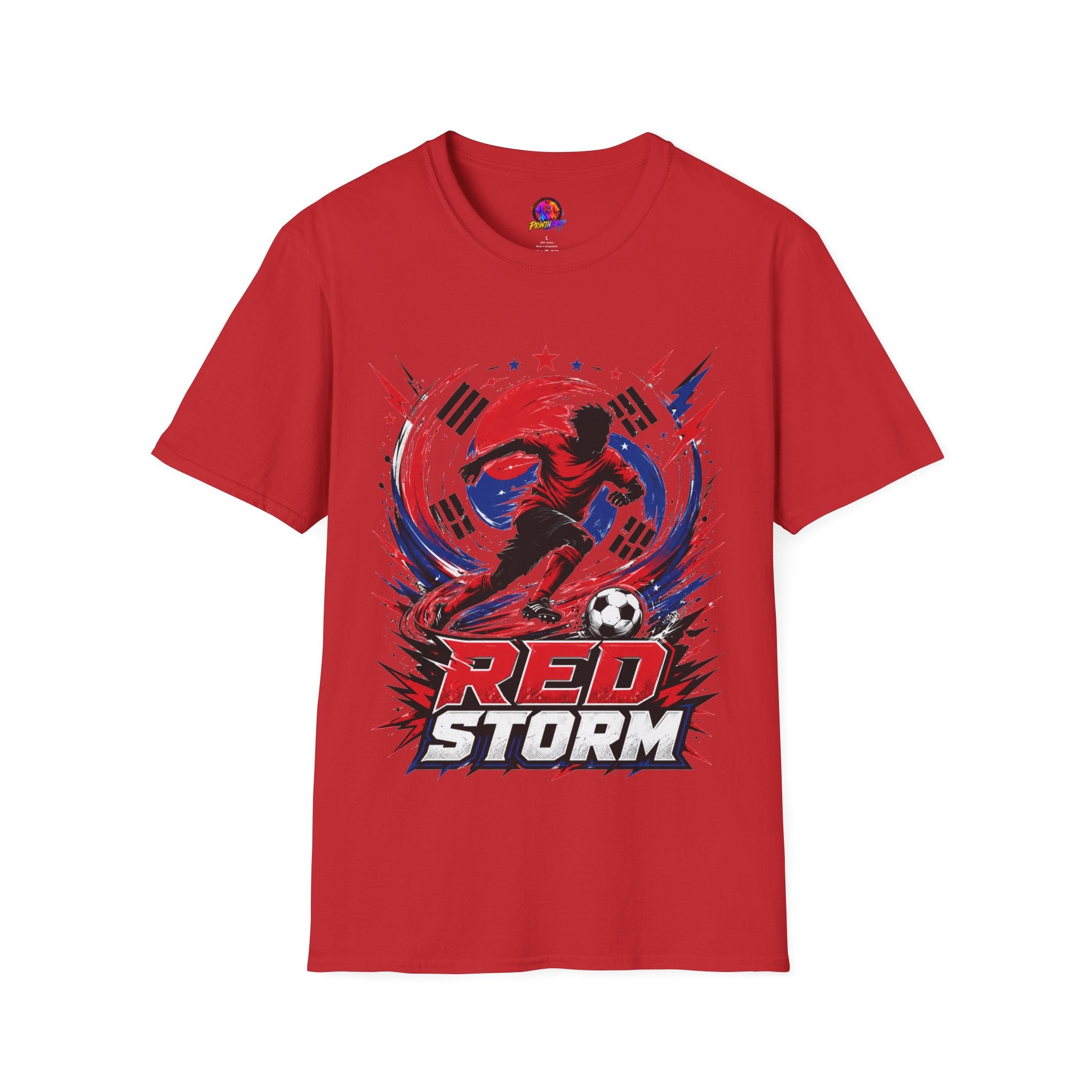 South Korea Red Storm Soccer T-Shirt — Dynamic Player Graphic Tee
