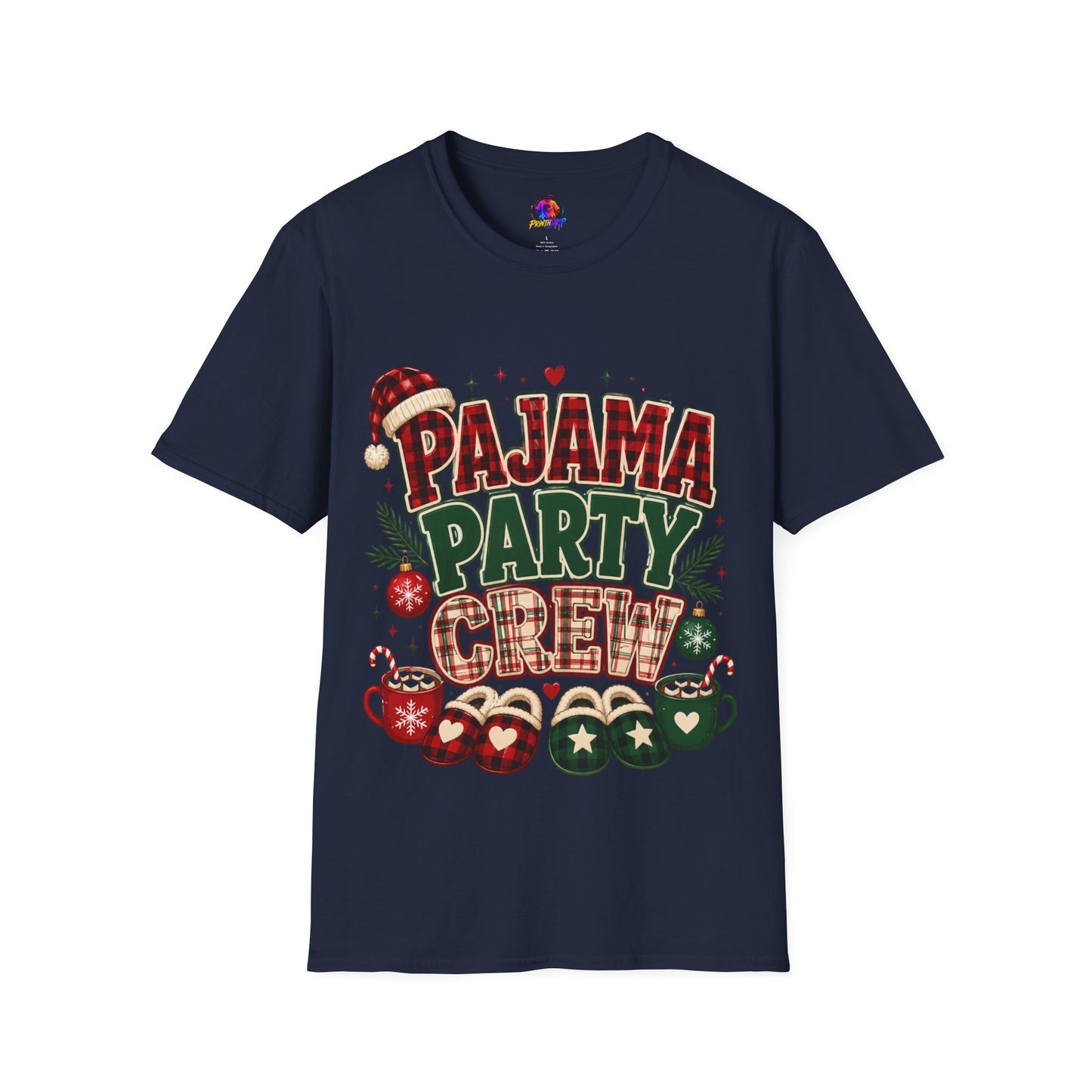 Pajama Party Crew T‑Shirt — Festive Christmas Lounge Tee