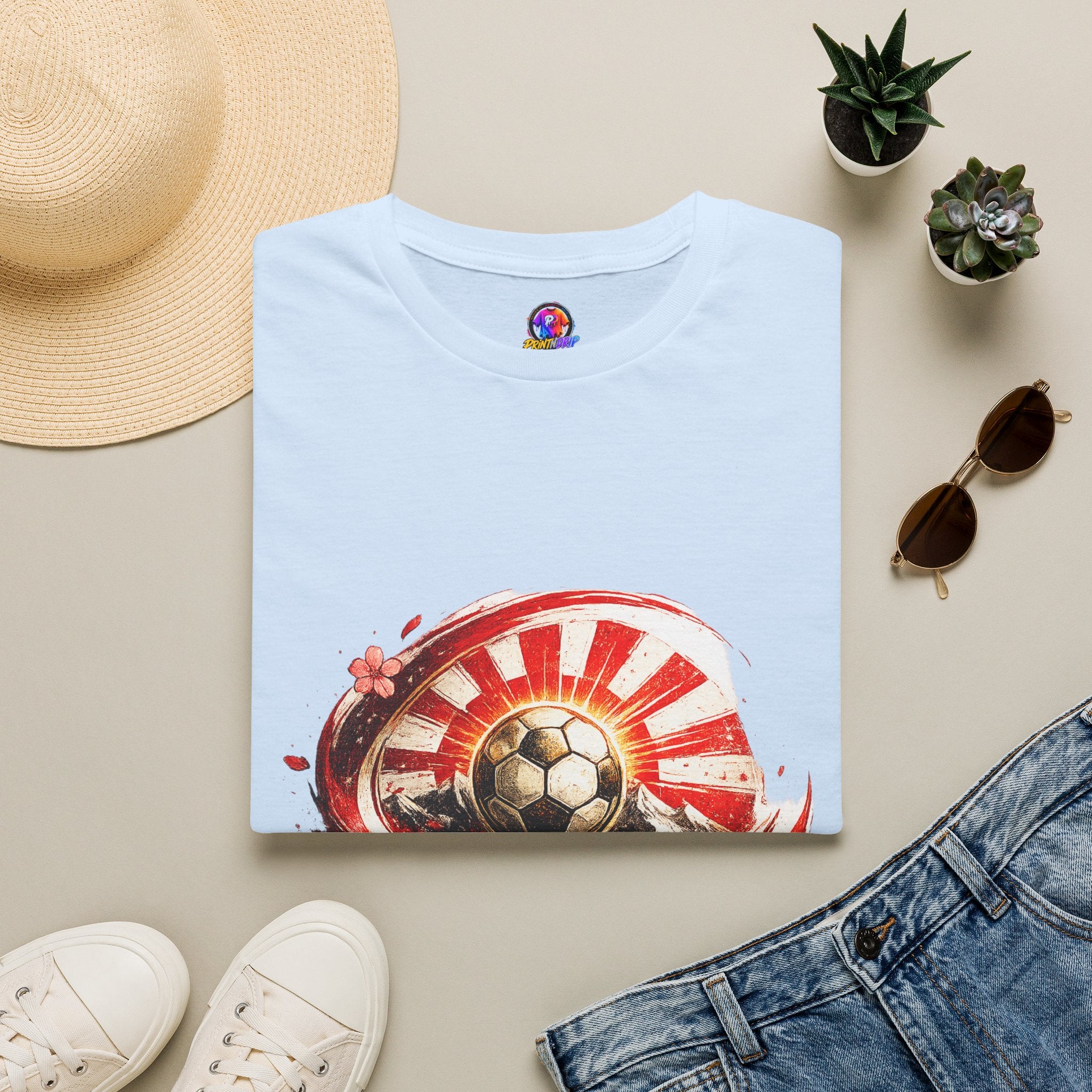 Japan Soccer T‑Shirt — Rising Sun Football Graphic