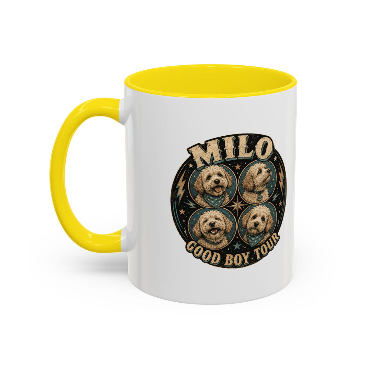 Milo Bailey Dog Dad Mom Milo "Good Boy Tour" Accent Coffee Mug —  Cute Dog Portraits