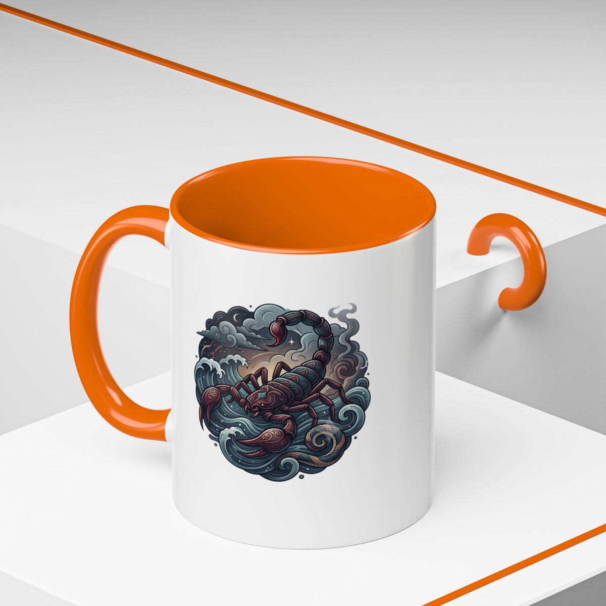 Scorpion Ocean Accent Coffee Mug – Nautical Tattoo-Style