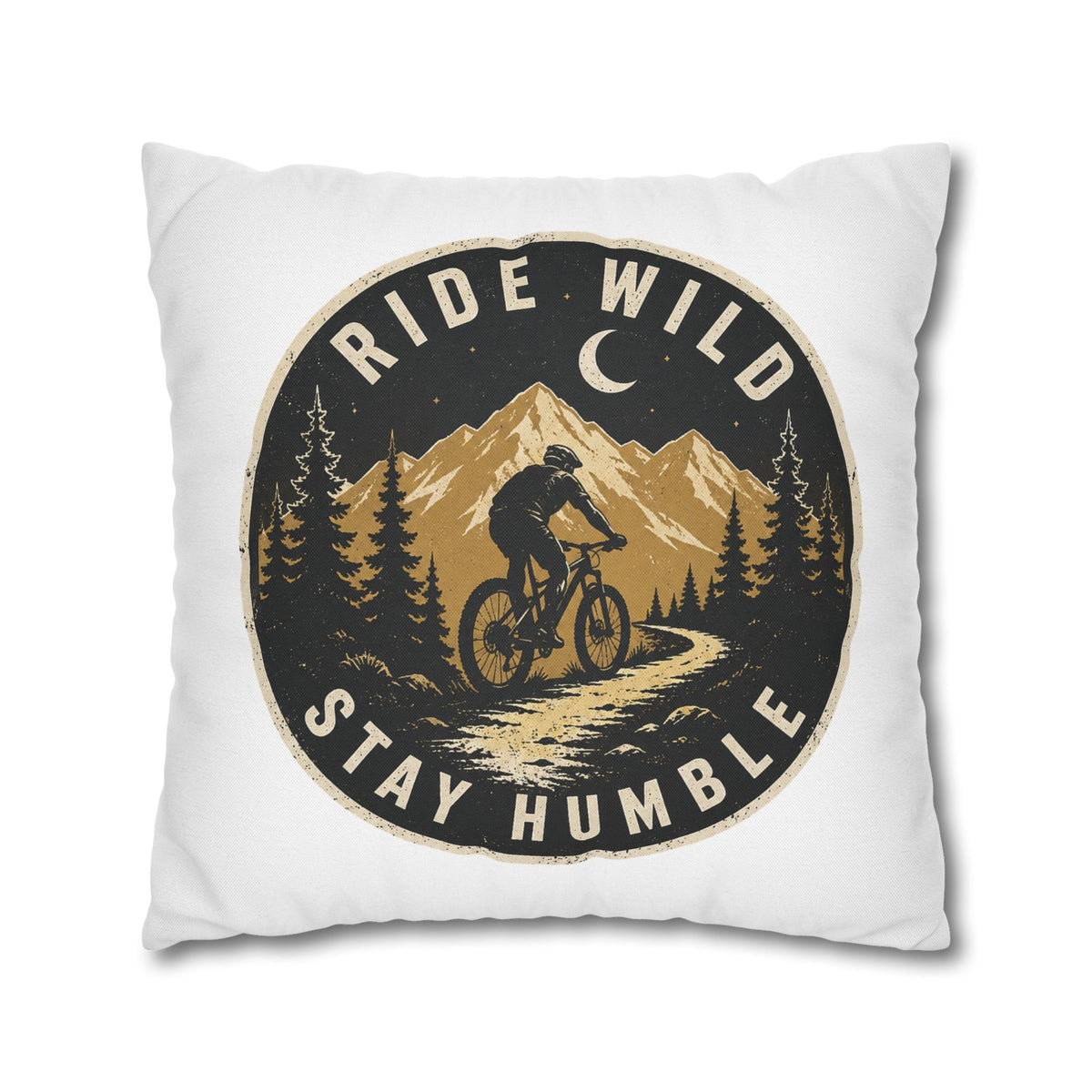 Ride Wild Stay Humble Mountain Biker Pillowcase Milo Bailey Dog Dad Mom
