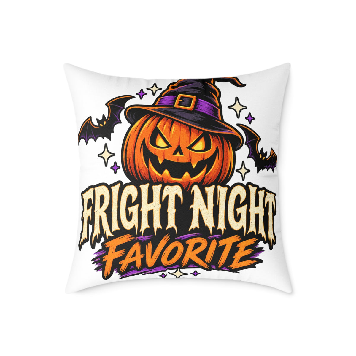 Halloween Pumpkin 'Fright Night Favorite' Square Pillow