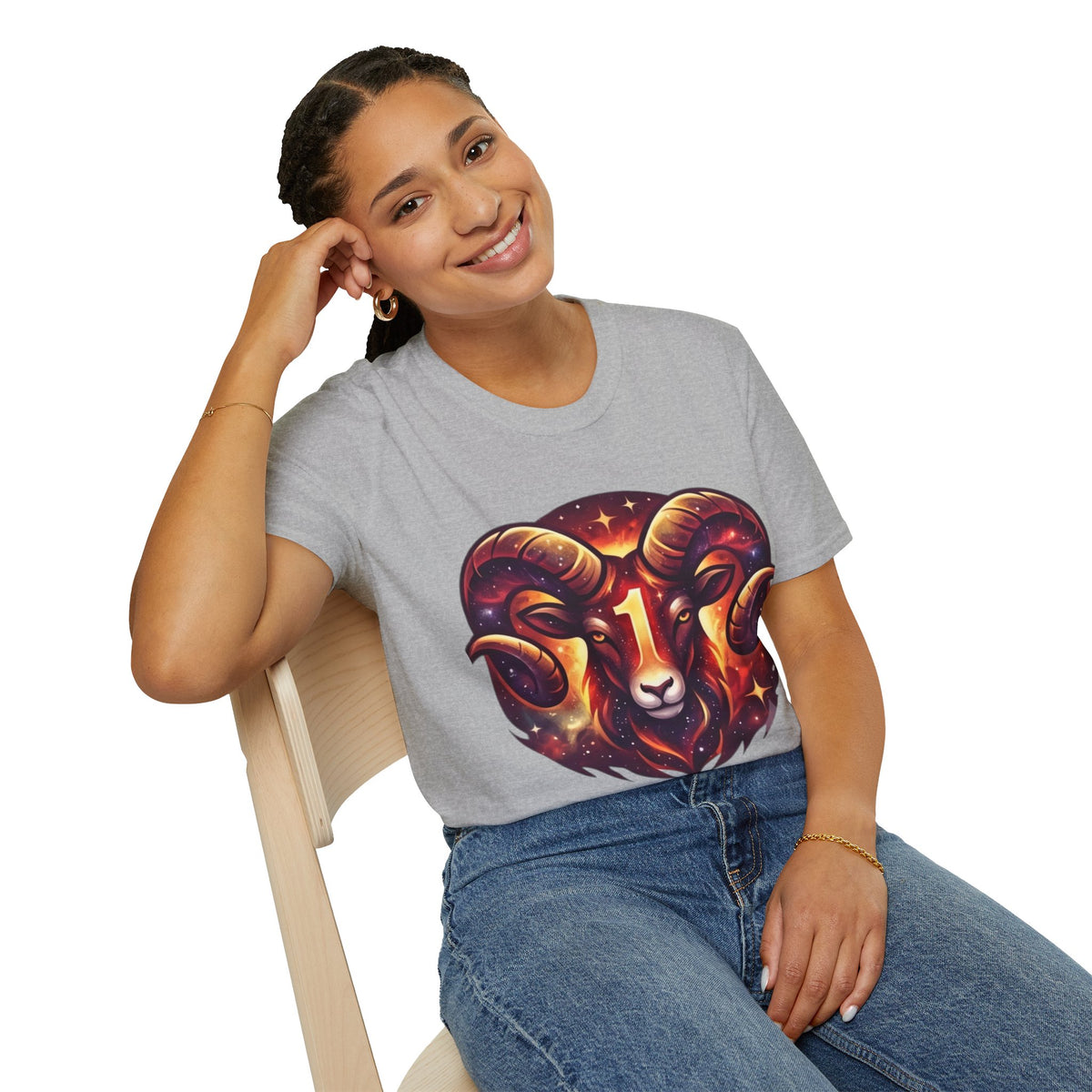 Aries Zodiac Ram Graphic T-Shirt — 'First in the Zodiac' Astrology Tee