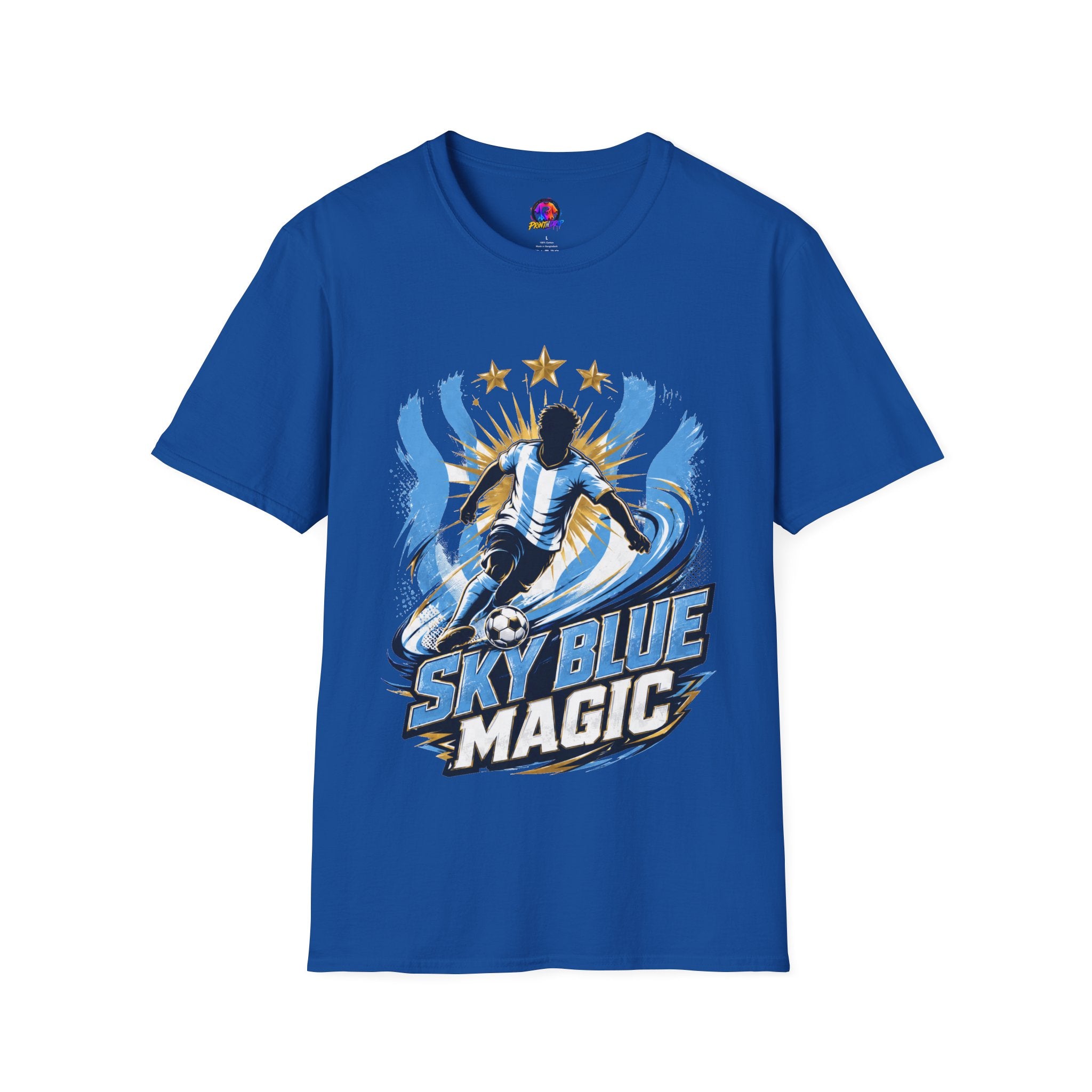 Argentina Sky Blue Magic Soccer T-Shirt — Argentinian Football Player Graphic Tee
