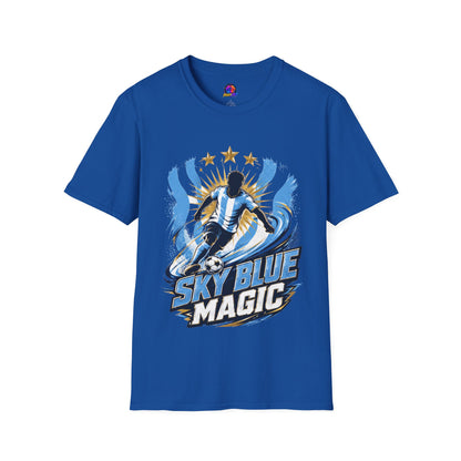 Argentina Sky Blue Magic Soccer T-Shirt — Argentinian Football Player Graphic Tee