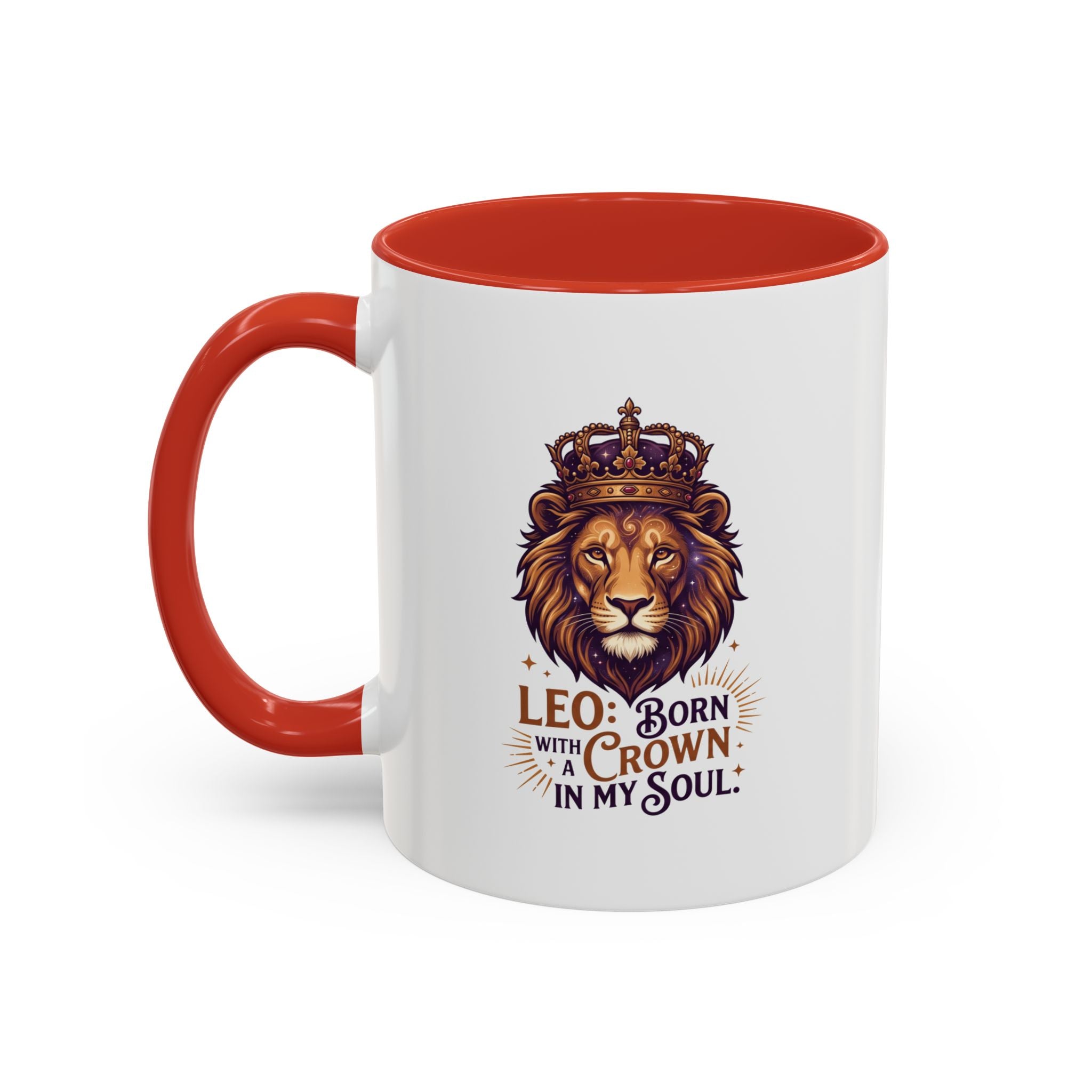 Leo Zodiac Coffee Mug — "Born with a Crown in My Soul" Lion Design