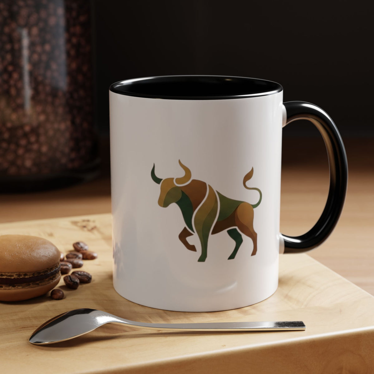 Taurus Geometric Bull Accent Coffee Mug — Taurus Zodiac Gift