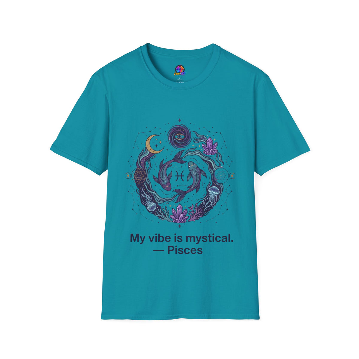 Pisces Mystic Vibes T-Shirt — Astrology Zodiac Tee with 'My vibe is mystical'