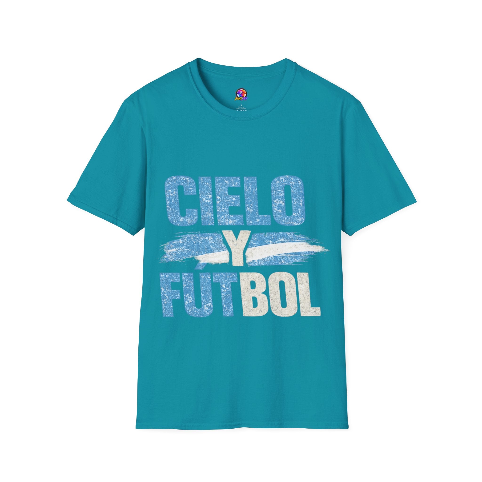 Argentina Cielo Fútbol T-Shirt — Vintage Sky Blue Soccer Tee