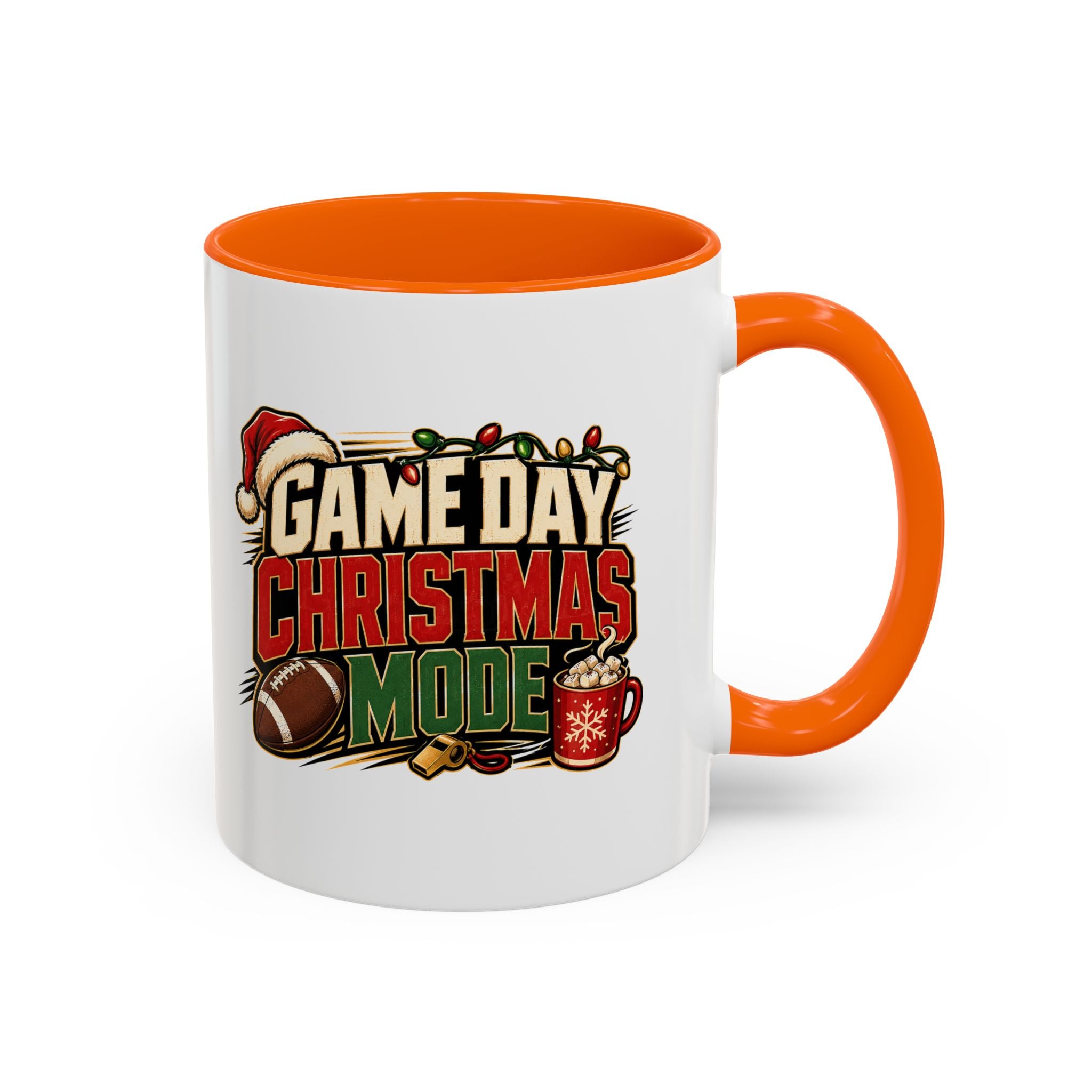 Modern Day Christmas Game Day Christmas Mode Coffee Mug - Holiday Football Mug (11/15oz)