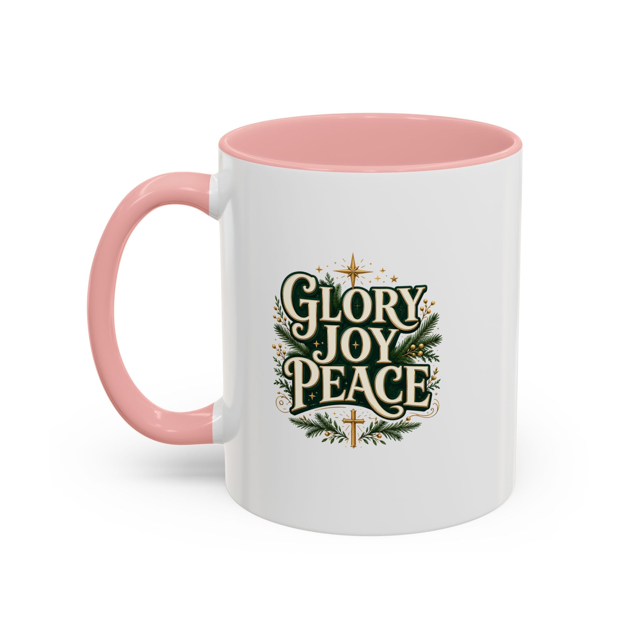 Glory Joy Peace Christmas Coffee Mug - Holiday Scripture Accent Mug