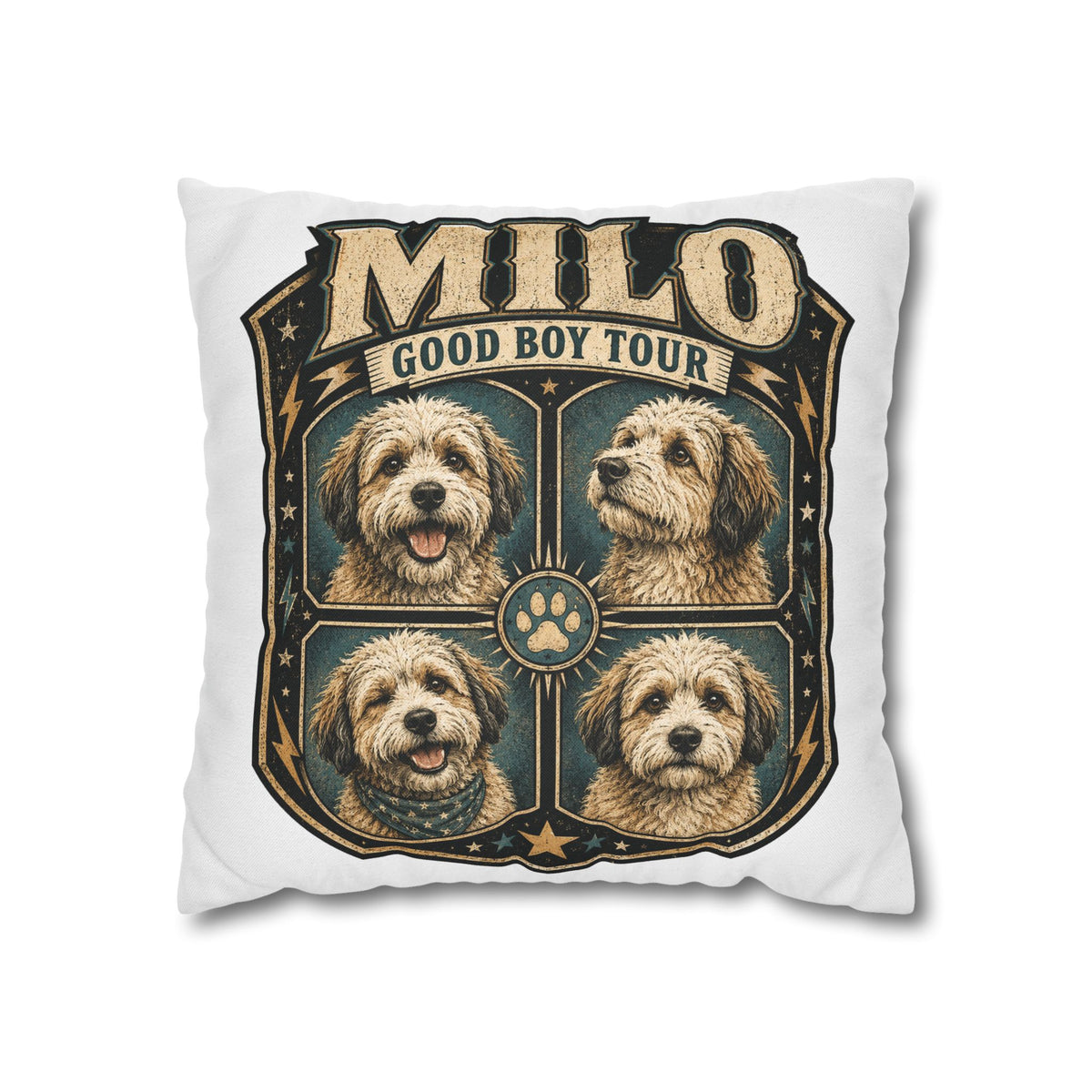Milo "Good Boy Tour" Decorative Pillowcase Milo Bailey Dog Dad Mom