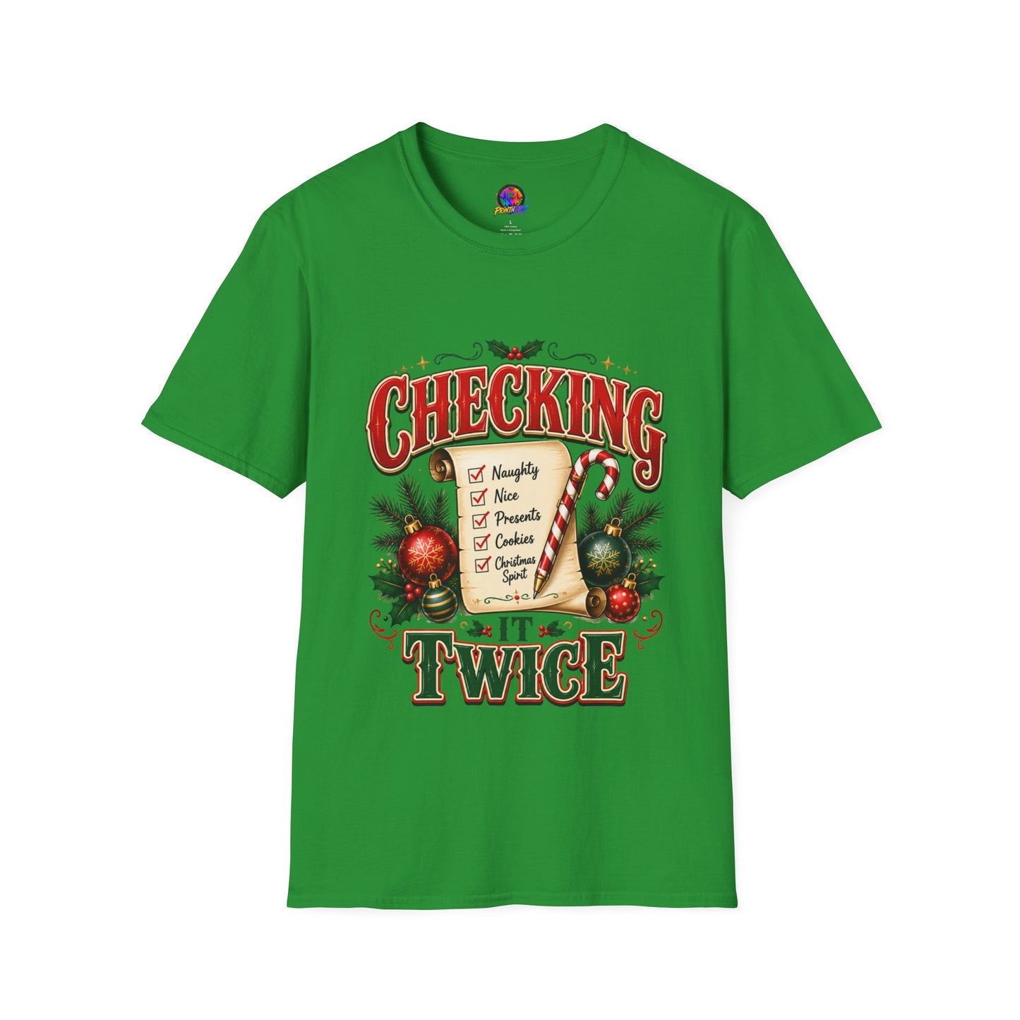 Checking It Twice Christmas T-Shirt — Naughty or Nice Holiday Tee
