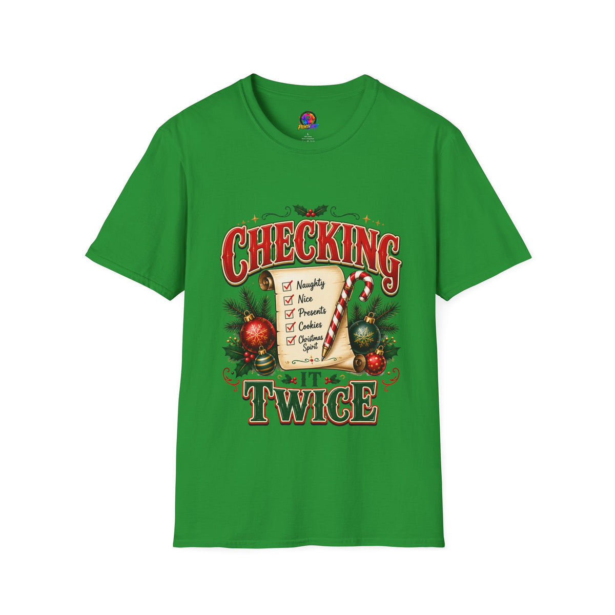 Checking It Twice Christmas T-Shirt — Naughty or Nice Holiday Tee