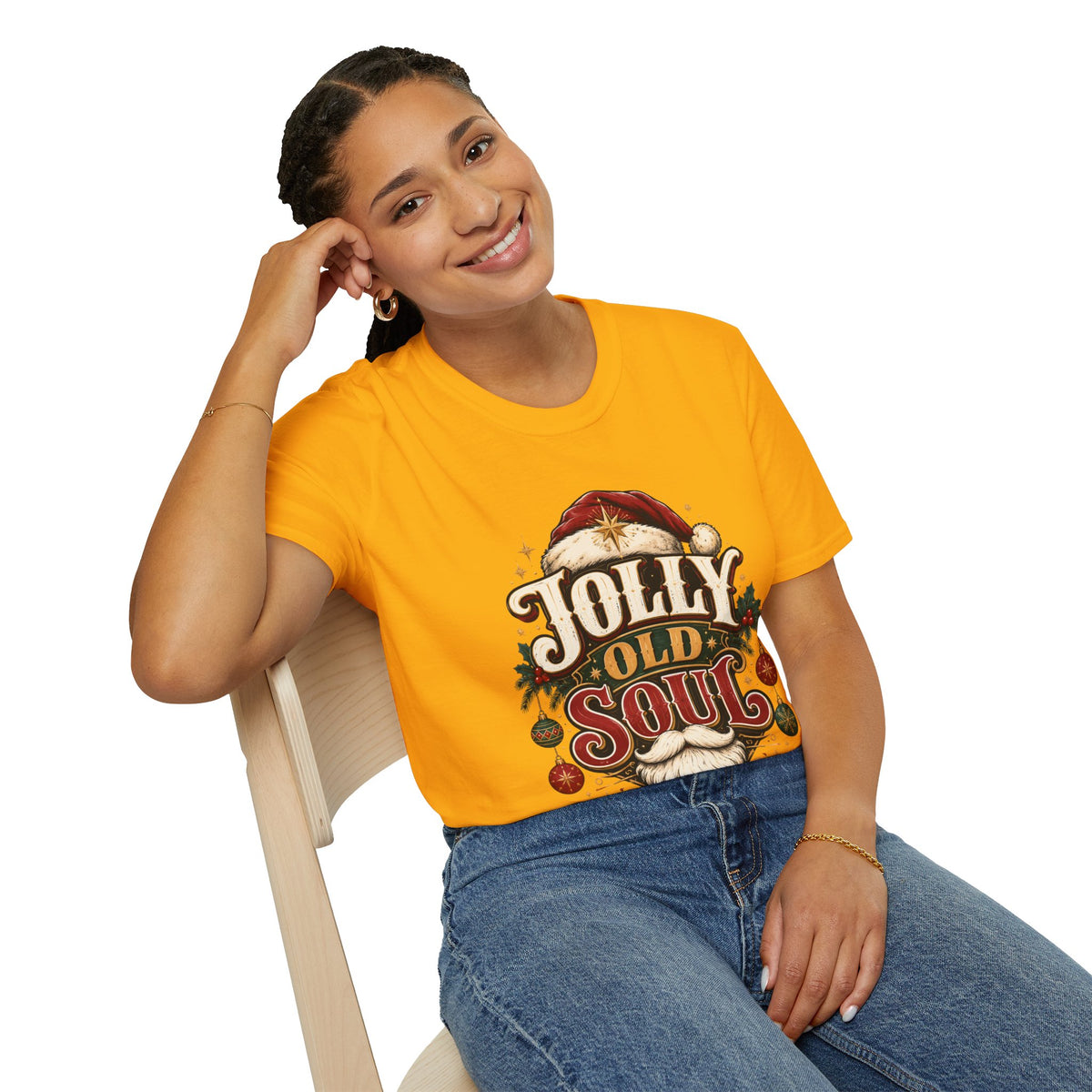 Jolly Old Soul T-Shirt — Vintage Santa Holiday Graphic Tee