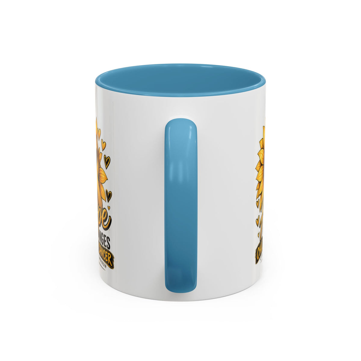 Hope Changes Childhood Cancer Mug – Gold Ribbon Sunflower Accent Coffee Cup (11/15oz)