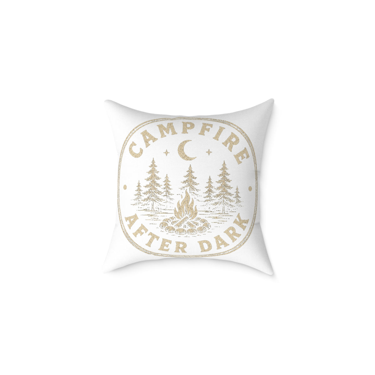 Campfire After Dark Throw Pillow Milo Bailey Dog Dad Mom — Outdoor Camping Decorative Pillow