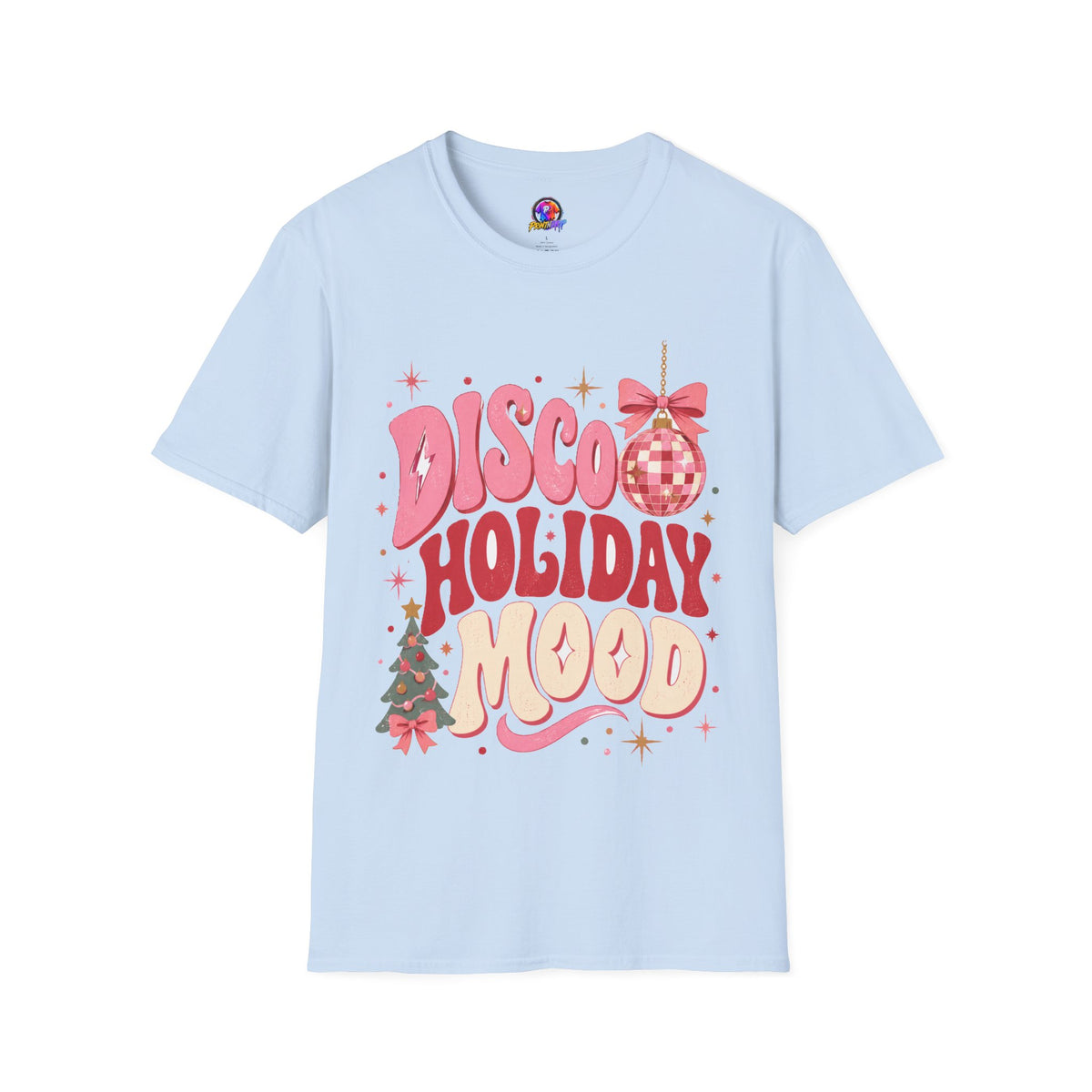 Disco Holiday T-Shirt — Retro Pink Disco Ball Christmas Tee