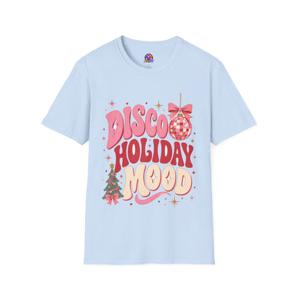 Disco Holiday T-Shirt — Retro Pink Disco Ball Christmas Tee