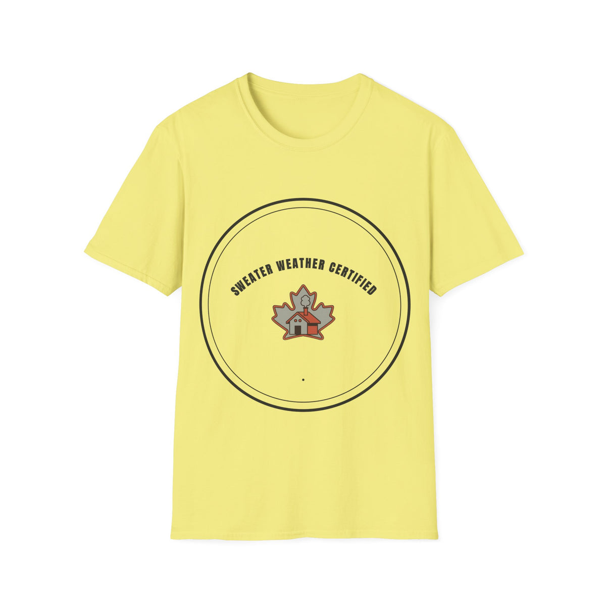 Sweater Weather Certified T-Shirt — Cozy Fall Maple Badge Tee - Trending Now - September 2026